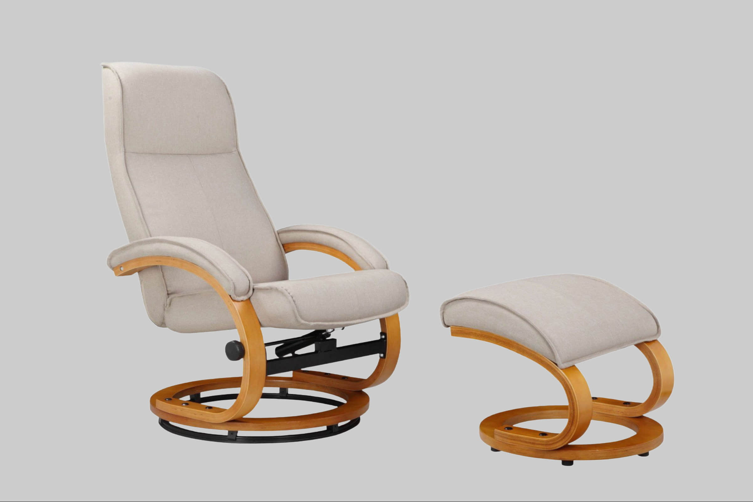 Home affaire Relaxsessel »Paris TV-Sessel« mit Hocker – Manuell verstellbares 2-teiliges Set aus Microfaser/NaturLEDER (46 cm Sitzhöhe) für ultimativen Wohnzimmer-Komfort beige Home affaire Sessel