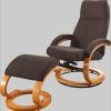 Home affaire Sessel Home affaire Relaxsessel »Paris TV-Sessel« mit Hocker – Manuell verstellbares 2-teiliges Set aus Microfaser/NaturLEDER (46 cm Sitzhöhe) für ultimativen Wohnzimmer-Komfort braun