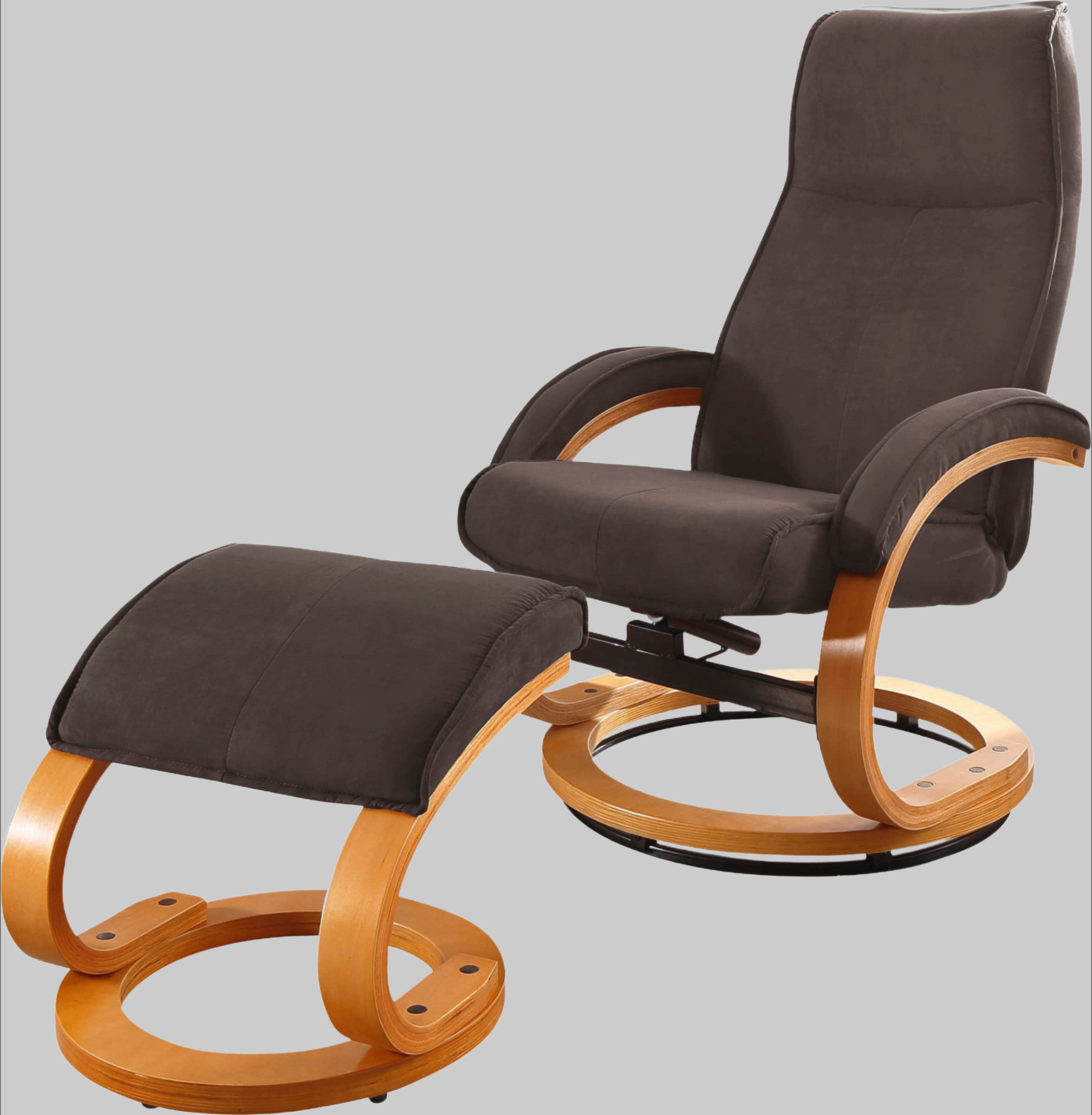 Home affaire Sessel Home affaire Relaxsessel »Paris TV-Sessel« mit Hocker – Manuell verstellbares 2-teiliges Set aus Microfaser/NaturLEDER (46 cm Sitzhöhe) für ultimativen Wohnzimmer-Komfort braun