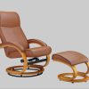 Home affaire Sessel Home affaire Relaxsessel »Paris TV-Sessel« mit Hocker – Manuell verstellbares 2-teiliges Set aus Microfaser/NaturLEDER (46 cm Sitzhöhe) für ultimativen Wohnzimmer-Komfort cognac