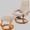 Home affaire Relaxsessel »Paris TV-Sessel« mit Hocker – Manuell verstellbares 2-teiliges Set aus Microfaser/NaturLEDER (46 cm Sitzhöhe) für ultimativen Wohnzimmer-Komfort creme Sessel Home affaire