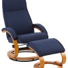 Home affaire Relaxsessel »Paris TV-Sessel« mit Hocker – Manuell verstellbares 2-teiliges Set aus Microfaser/NaturLEDER (46 cm Sitzhöhe) für ultimativen Wohnzimmer-Komfort dunkelblau Home affaire Sessel
