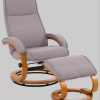 Sessel Home affaire Home affaire Relaxsessel »Paris TV-Sessel« mit Hocker – Manuell verstellbares 2-teiliges Set aus Microfaser/NaturLEDER (46 cm Sitzhöhe) für ultimativen Wohnzimmer-Komfort hellgrau