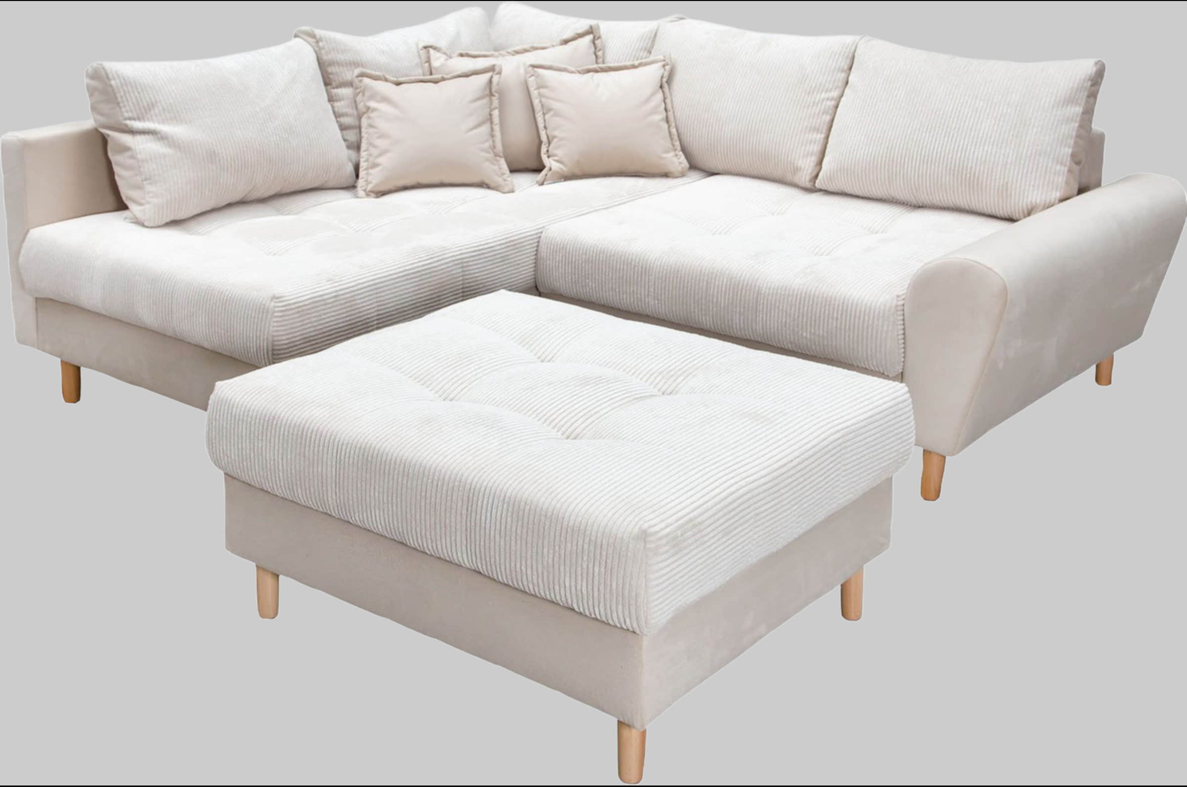 Home affaire Home affaire 'Rice' L-Shaped Corner Sofa Set with Reversible Ottoman | Bonnell Spring Core | FSC® Certified Frame | Includes Back Cushions | Left/Right Configurable beige Sofas