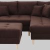 Home affaire 'Rice' L-Shaped Corner Sofa Set with Reversible Ottoman | Bonnell Spring Core | FSC® Certified Frame | Includes Back Cushions | Left/Right Configurable dunkelbraun Sofas Home affaire