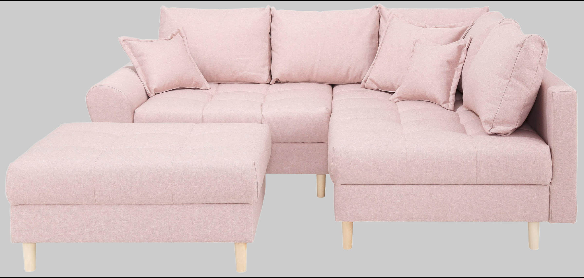 Home affaire 'Rice' L-Shaped Corner Sofa Set with Reversible Ottoman | Bonnell Spring Core | FSC® Certified Frame | Includes Back Cushions | Left/Right Configurable rosé Sofas Home affaire