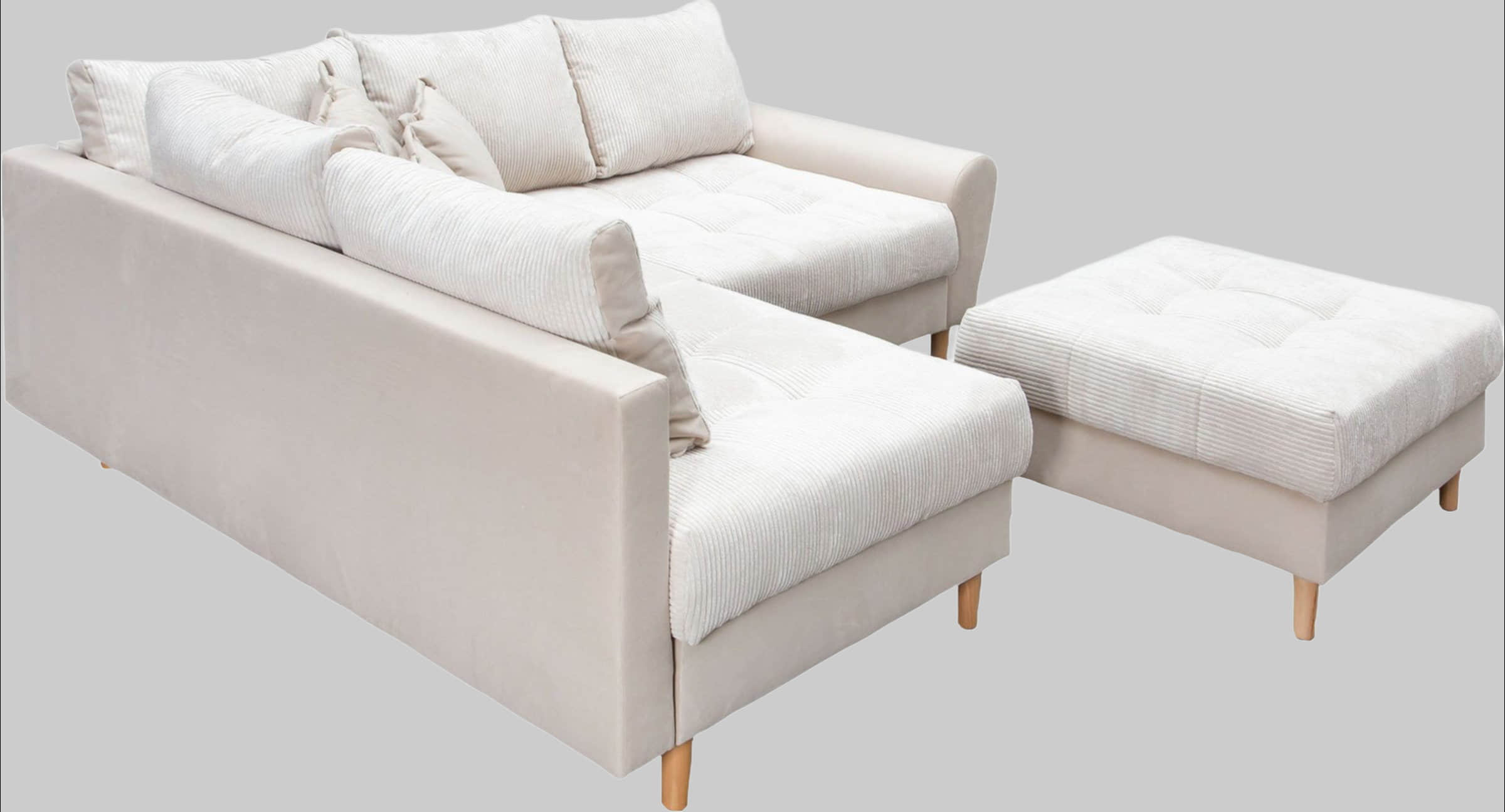Home affaire Home affaire 'Rice' L-Shaped Corner Sofa Set with Reversible Ottoman | Bonnell Spring Core | FSC® Certified Frame | Includes Back Cushions | Left/Right Configurable beige Sofas