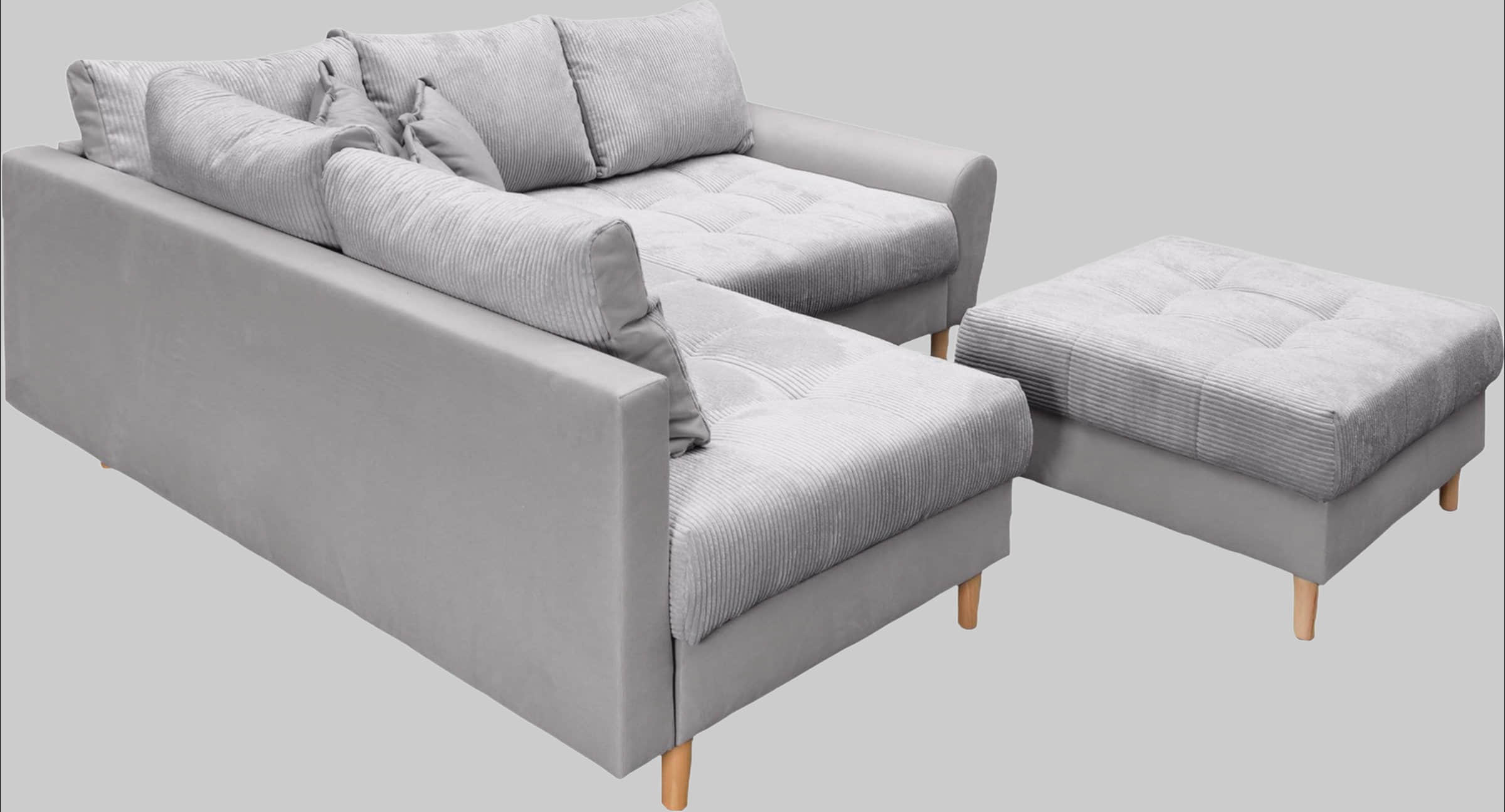 Sofas Home affaire Home affaire 'Rice' L-Shaped Corner Sofa Set with Reversible Ottoman | Bonnell Spring Core | FSC® Certified Frame | Includes Back Cushions | Left/Right Configurable grau