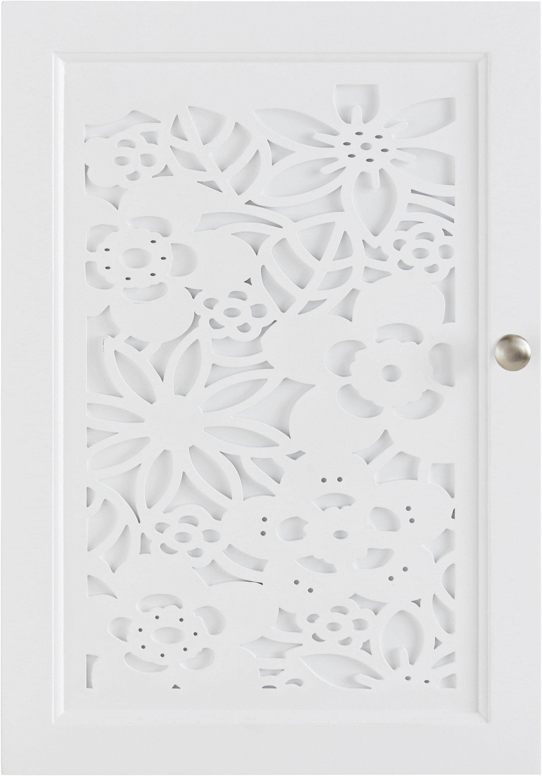 Aufbewahrung Home affaire Home affaire Schmuckkasten mit floraler Fräsung | Elegante Wand-Schmuckablage in Weiß | FSC®-zertifiziertes MDF | 35x10x50 cm