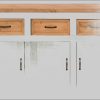 Home affaire Sideboard »Selma« – Massivholz-Kommode aus Kiefer (145 cm Breite) im rustikalen Landhausdesign mit Schubladen & Türen salbei grü Kommoden & Sideboards Home affaire
