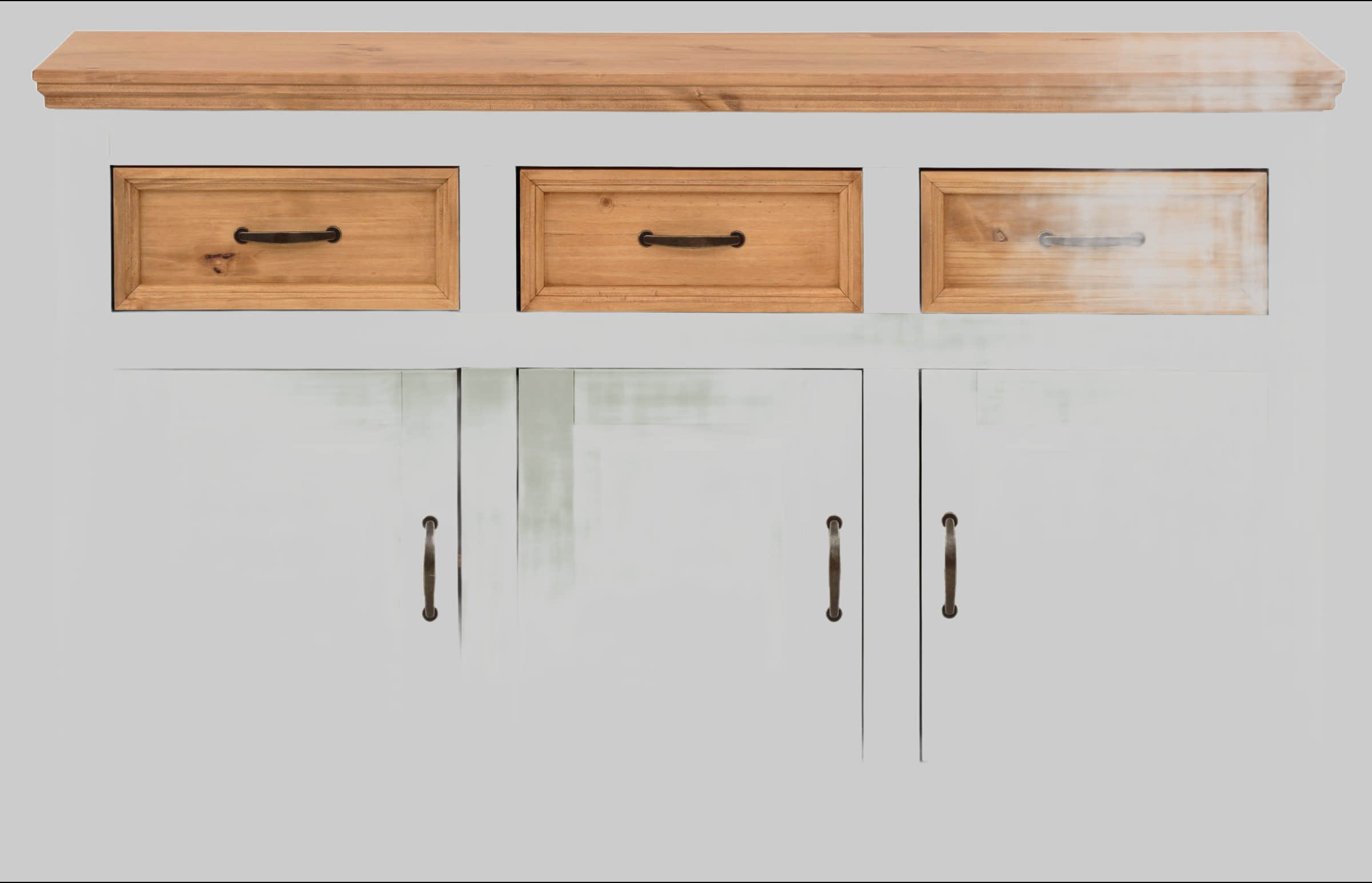 Home affaire Sideboard »Selma« – Massivholz-Kommode aus Kiefer (145 cm Breite) im rustikalen Landhausdesign mit Schubladen & Türen salbei grü Kommoden & Sideboards Home affaire