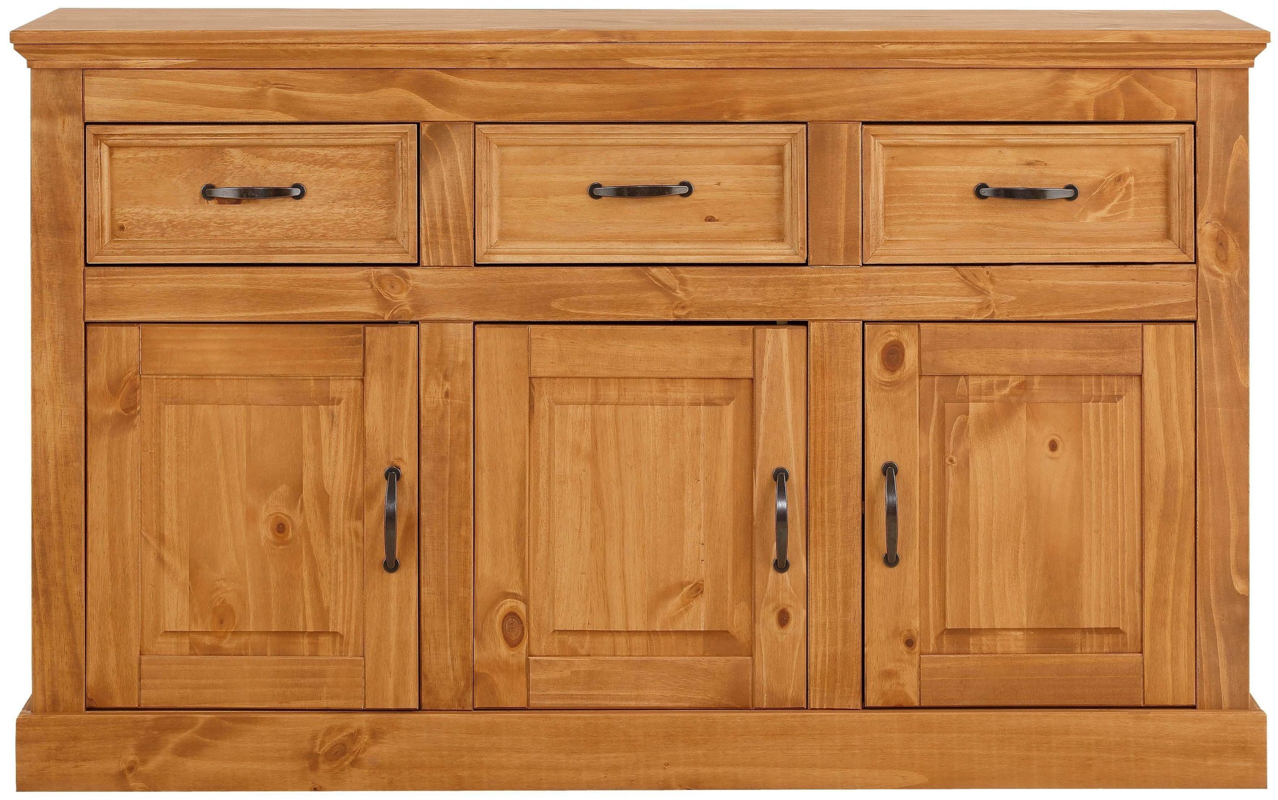 Home affaire Sideboard »Selma« – Massivholz-Kommode aus Kiefer (145 cm Breite) im rustikalen Landhausdesign mit Schubladen & Türen natur gebe Kommoden & Sideboards Home affaire