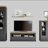 Home affaire Westminster 4-Piece Living Room Set - Country Style Display Cabinet, Chest, Lowboard & Wall Shelf | FSC® Certified Grau dunke Home affaire Wohnwände