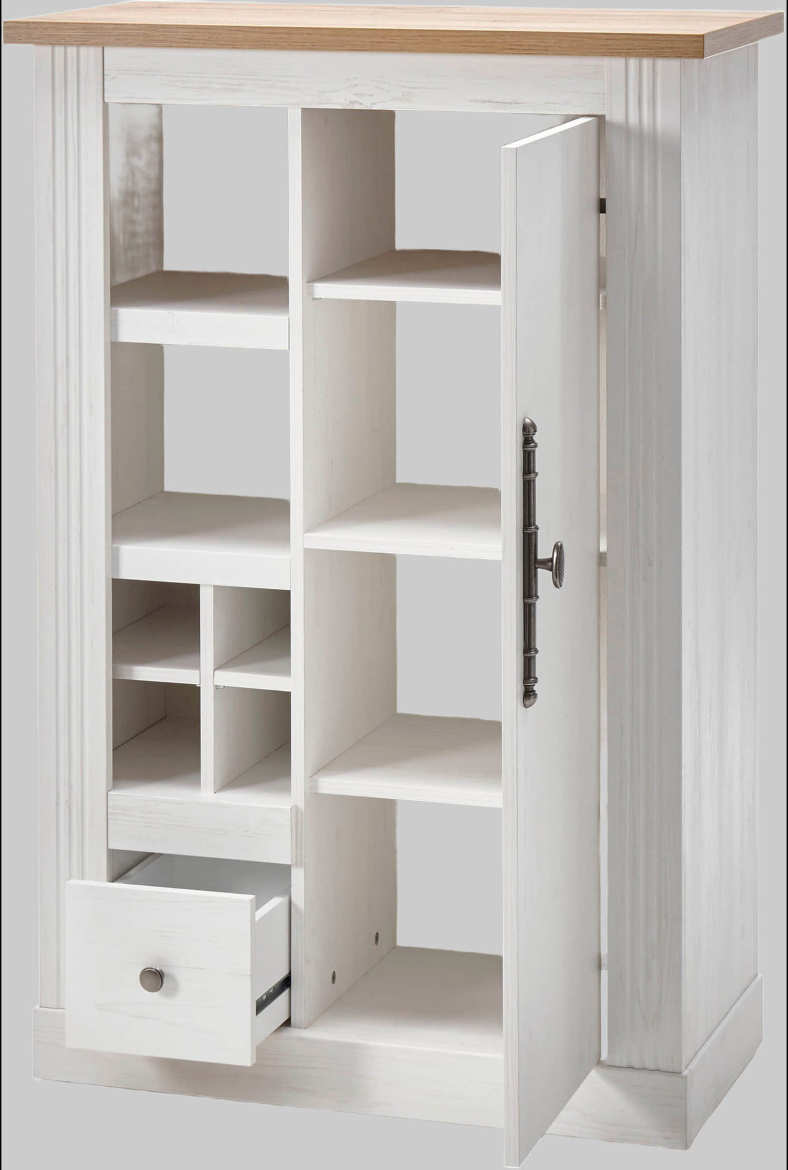Home affaire Westminster 4-Piece Living Room Set - Country Style Display Cabinet, Chest, Lowboard & Wall Shelf | FSC® Certified Pinie Weis Home affaire Wohnwände