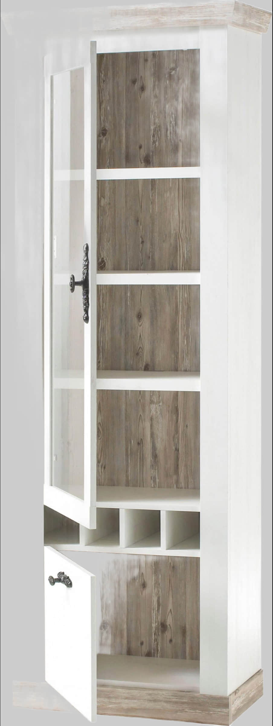Home affaire Wohnwand 'Florenz 8' (4-teilig) im romantischen Landhauslook - Vitrine, Lowboard, Wandregal & Standregal Set aus FSC®-Holz Home affaire Wohnwände