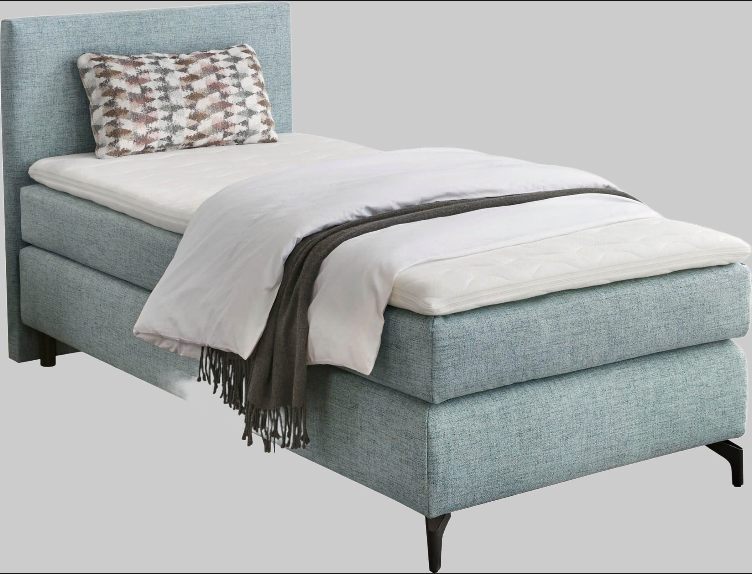 Betten INOSIGN INOSIGN Boxspringbett Alinas – Premium Box Spring Bed with Topper & Cushions | Multiple Colors & Sizes türkis 369