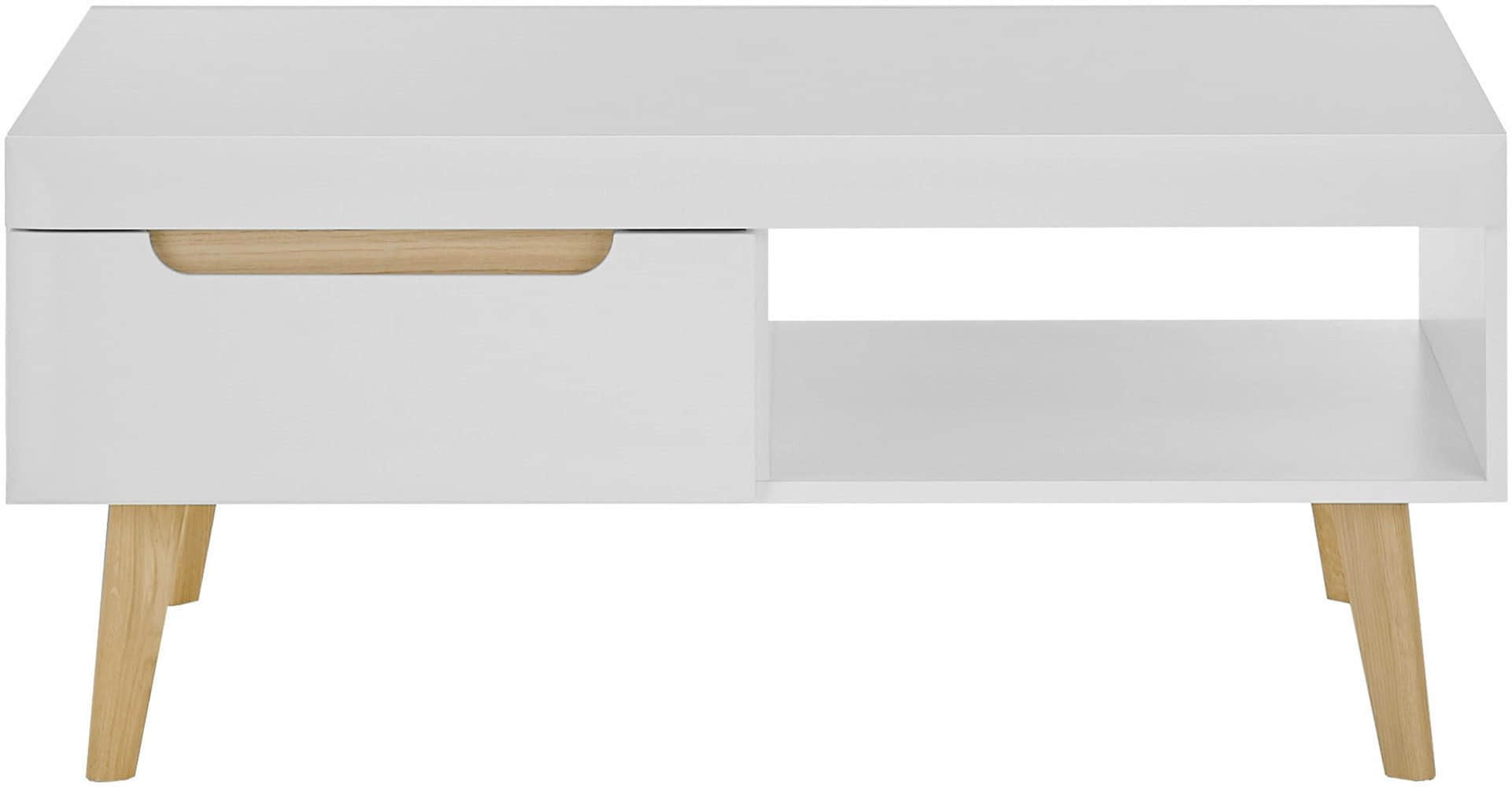INOSIGN Couchtisch »Torge« mit Schubkästen | Skandinavischer Sofatisch aus Holz | 3 Farben | 107x67x46 cm | FSC®-zertifiziert Weiß Tische INOSIGN