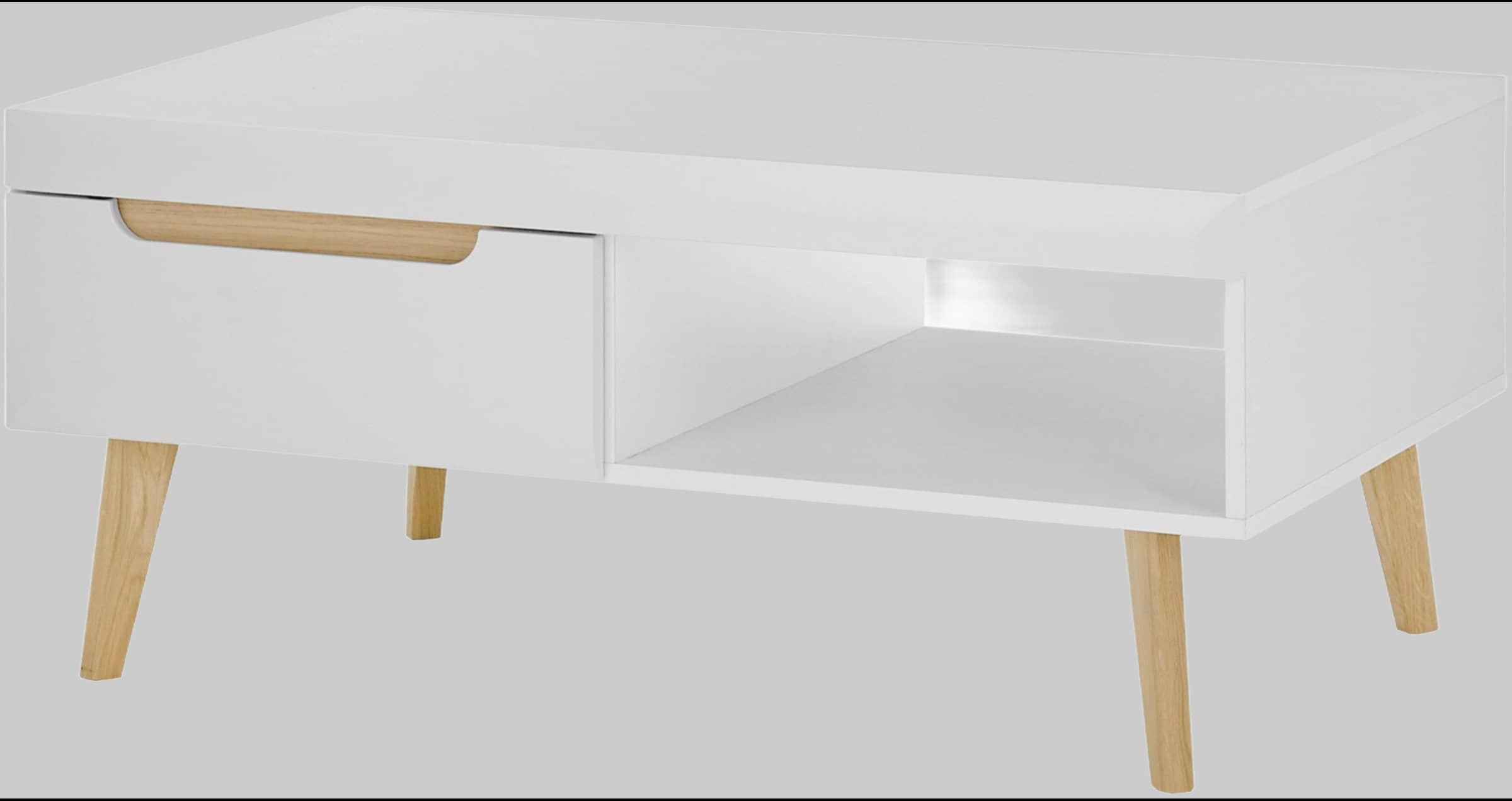 INOSIGN Couchtisch »Torge« mit Schubkästen | Skandinavischer Sofatisch aus Holz | 3 Farben | 107x67x46 cm | FSC®-zertifiziert Weiß Tische INOSIGN