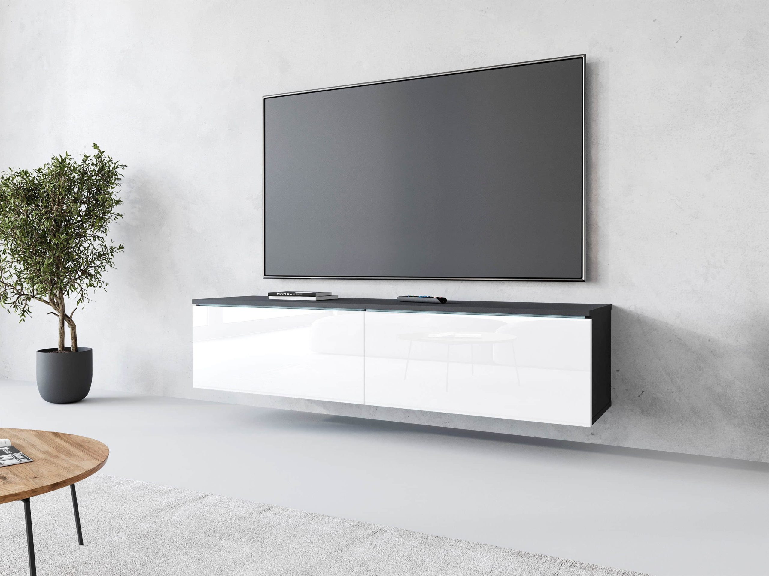 INOSIGN Lowboard »LOWBOARD D« mit LED-Beleuchtung | Modernes TV-Board ohne Griffe | 180 cm Breite | Stauraum & Wandmontage möglich matera ant INOSIGN Kommoden & Sideboards