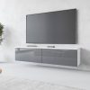 INOSIGN Kommoden & Sideboards INOSIGN Lowboard »LOWBOARD D« mit LED-Beleuchtung | Modernes TV-Board ohne Griffe | 180 cm Breite | Stauraum & Wandmontage möglich weiss/grau