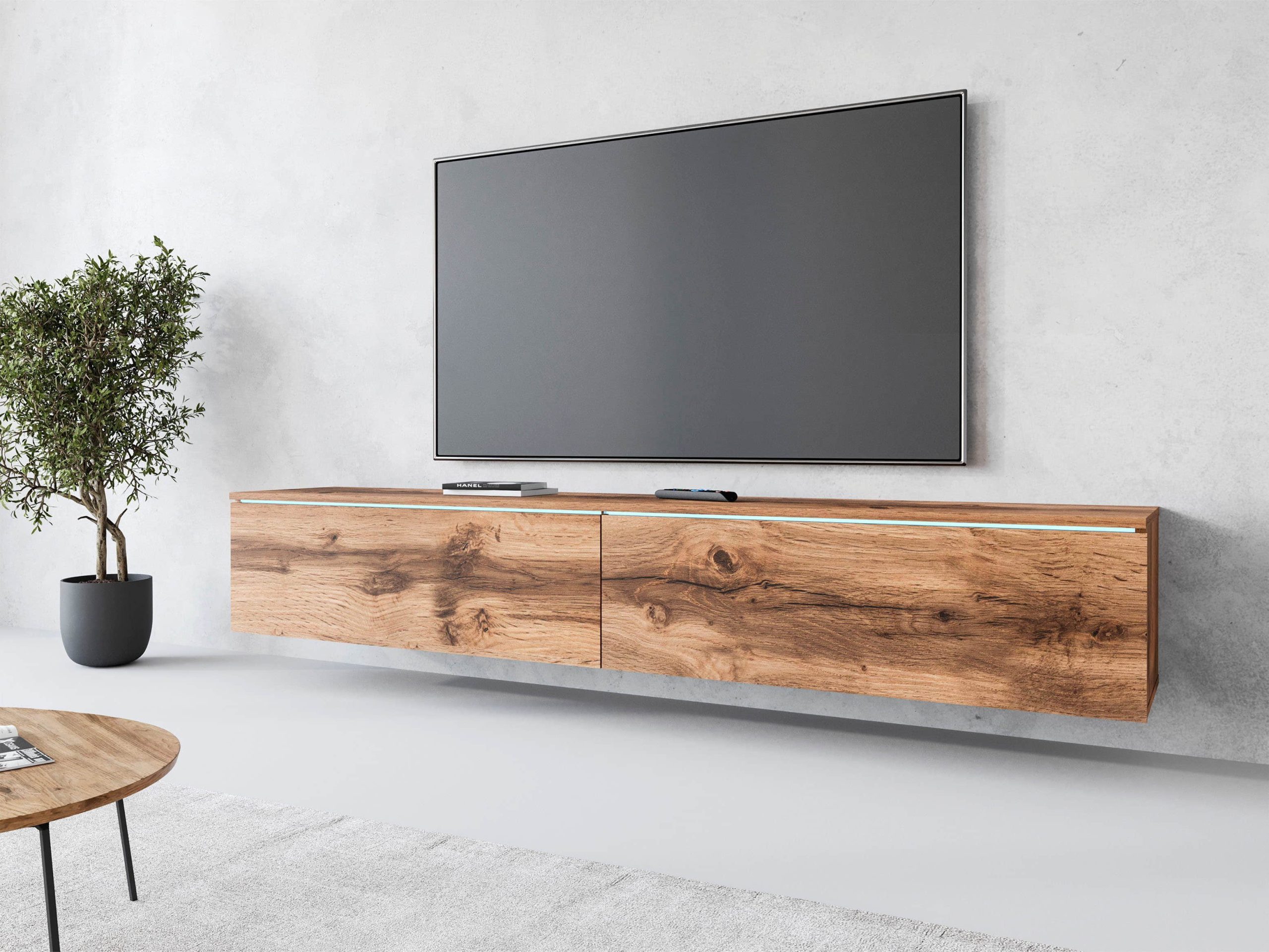INOSIGN Lowboard »LOWBOARD VERA« – Moderner TV-Schrank 180 cm, grifflos, Beton-Optik, stehend/hängend, FSC®-Holzwerkstoff votan eich INOSIGN Kommoden & Sideboards