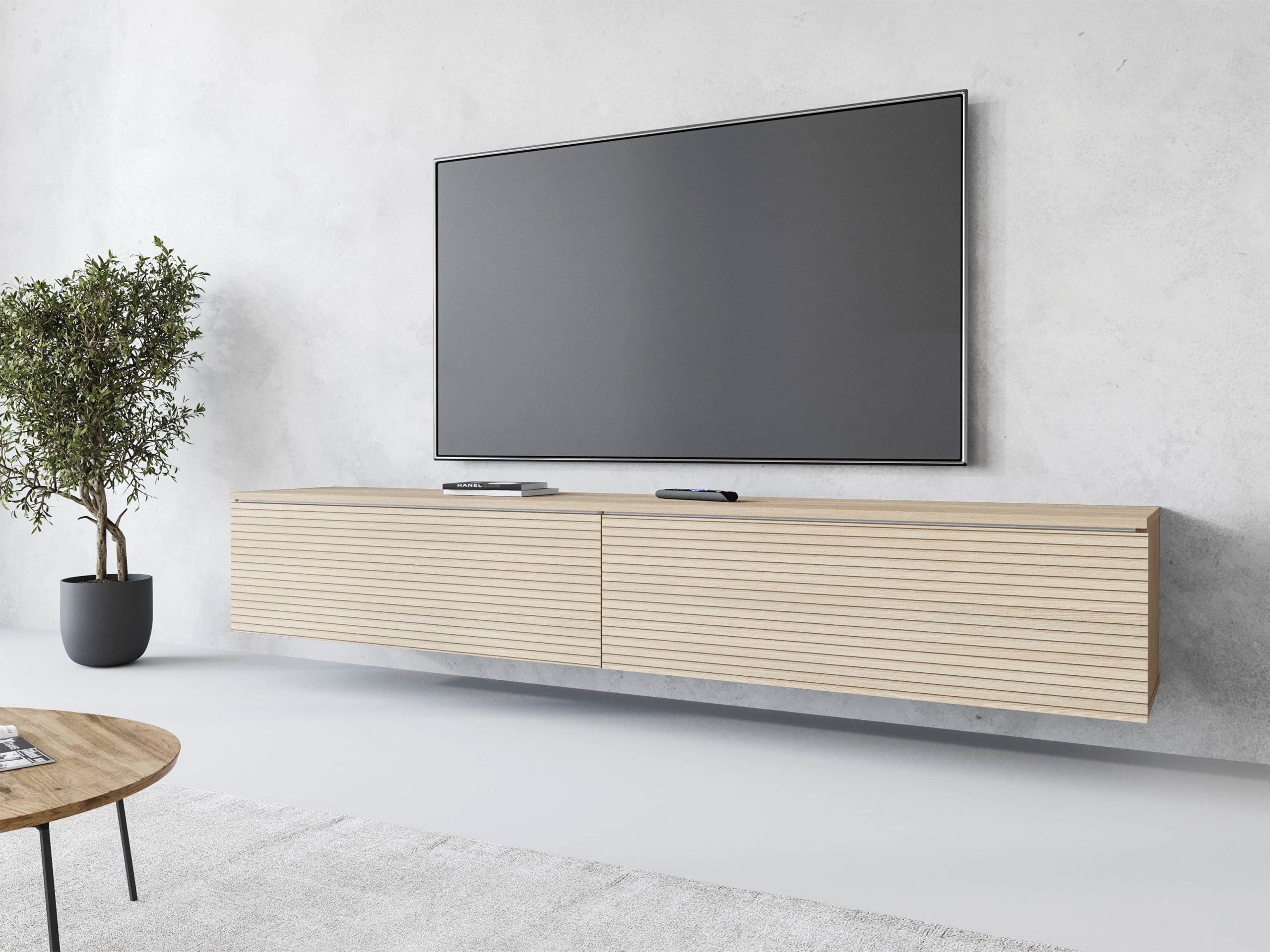 INOSIGN Lowboard »LOWBOARD VERA« – Moderner TV-Schrank 180 cm, grifflos, Beton-Optik, stehend/hängend, FSC®-Holzwerkstoff eichefarbe Kommoden & Sideboards INOSIGN