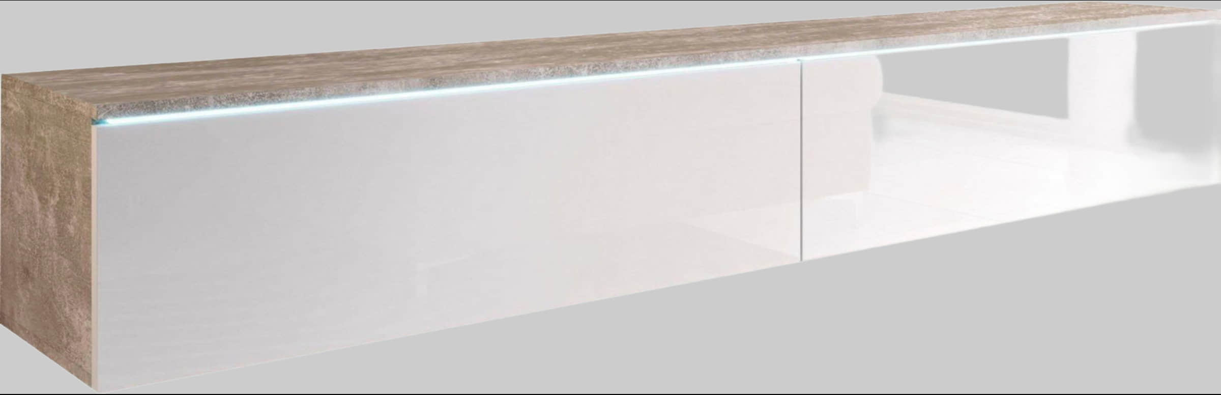 INOSIGN Lowboard »LOWBOARD VERA« – Moderner TV-Schrank 180 cm, grifflos, Beton-Optik, stehend/hängend, FSC®-Holzwerkstoff beton/ wei INOSIGN Kommoden & Sideboards