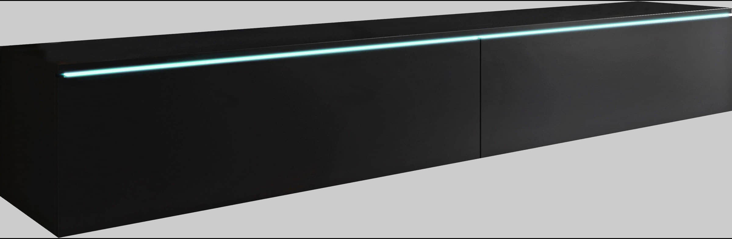 INOSIGN Lowboard »LOWBOARD VERA« – Moderner TV-Schrank 180 cm, grifflos, Beton-Optik, stehend/hängend, FSC®-Holzwerkstoff schwarz gr INOSIGN Kommoden & Sideboards