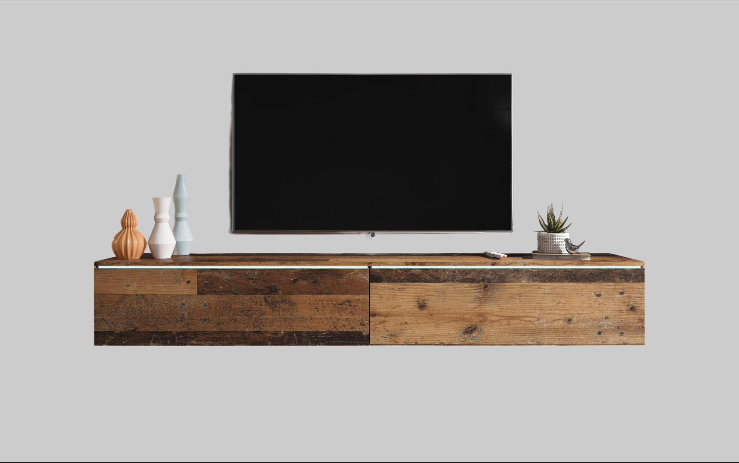 INOSIGN Lowboard »LOWBOARD VERA« – Moderner TV-Schrank 180 cm, grifflos, Beton-Optik, stehend/hängend, FSC®-Holzwerkstoff oldwood INOSIGN Kommoden & Sideboards