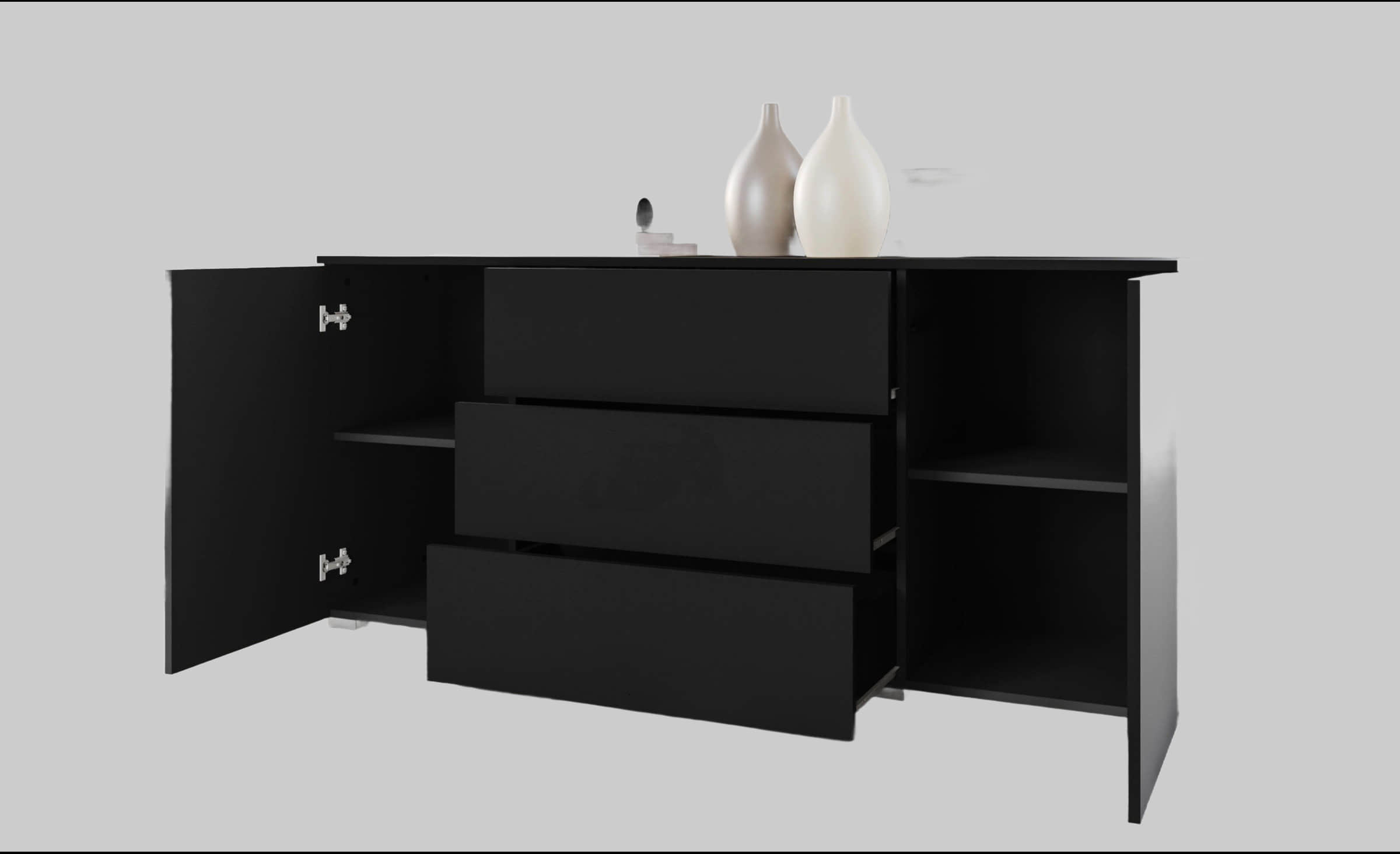 INOSIGN INOSIGN Sideboard »PARIS« 150cm | Moderne grifflose Kommode mit Push-to-open & variablen Fächern | Ideal für Wohnzimmer & Essbereich graphite s Kommoden & Sideboards