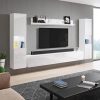 INOSIGN INOSIGN Wohnwand PARIS - 4-Piece Modular TV Wall Unit (260cm) | Handle-less Design | Floor/Wall Mount | Storage Cabinets & Floating Shelf weiß matt/ Wohnwände