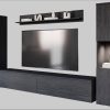INOSIGN Wohnwand PARIS - 4-Piece Modular TV Wall Unit (260cm) | Handle-less Design | Floor/Wall Mount | Storage Cabinets & Floating Shelf Graphite b Wohnwände INOSIGN