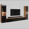 INOSIGN INOSIGN Wohnwand PARIS - 4-Piece Modular TV Wall Unit (260cm) | Handle-less Design | Floor/Wall Mount | Storage Cabinets & Floating Shelf kastanien Wohnwände