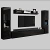 INOSIGN INOSIGN Wohnwand PARIS - 4-Piece Modular TV Wall Unit (260cm) | Handle-less Design | Floor/Wall Mount | Storage Cabinets & Floating Shelf schwarz gr Wohnwände