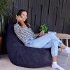icon Sessel Icon® Dalton Cord Sitzsack mit Rückenlehne | Ergonomischer Loungesessel für Erwachsene & Kinder | Made in Germany | OEKO-TEX® zertifiziert navyblau