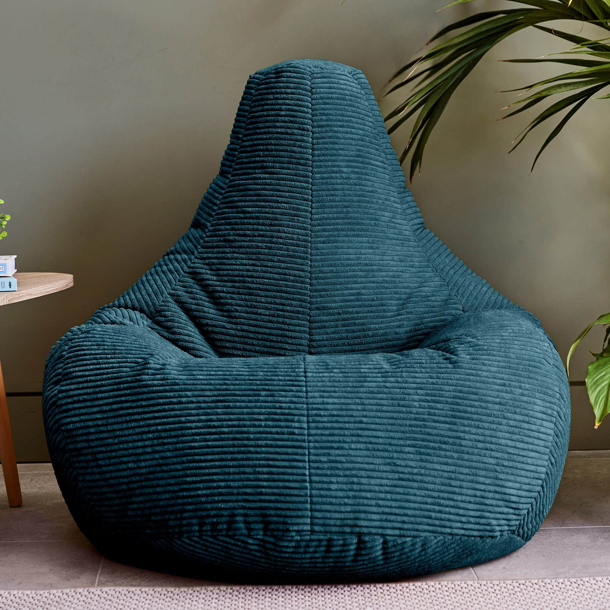 Icon® Dalton Cord Sitzsack mit Rückenlehne | Ergonomischer Loungesessel für Erwachsene & Kinder | Made in Germany | OEKO-TEX® zertifiziert blaugrün icon Sessel