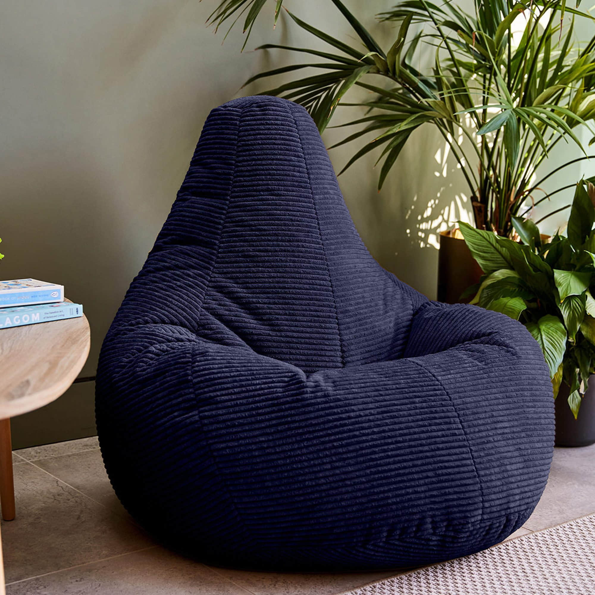 icon Sessel Icon® Dalton Cord Sitzsack mit Rückenlehne | Ergonomischer Loungesessel für Erwachsene & Kinder | Made in Germany | OEKO-TEX® zertifiziert navyblau
