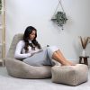 Sessel icon Icon Sitzsack 'Dalton' aus Cord mit Hocker & Liegefunktion | Made in Germany | Für Erwachsene & Kinder | Hochwertige Füllung | Flauschiger Stoff | Bequemer Sessel beige