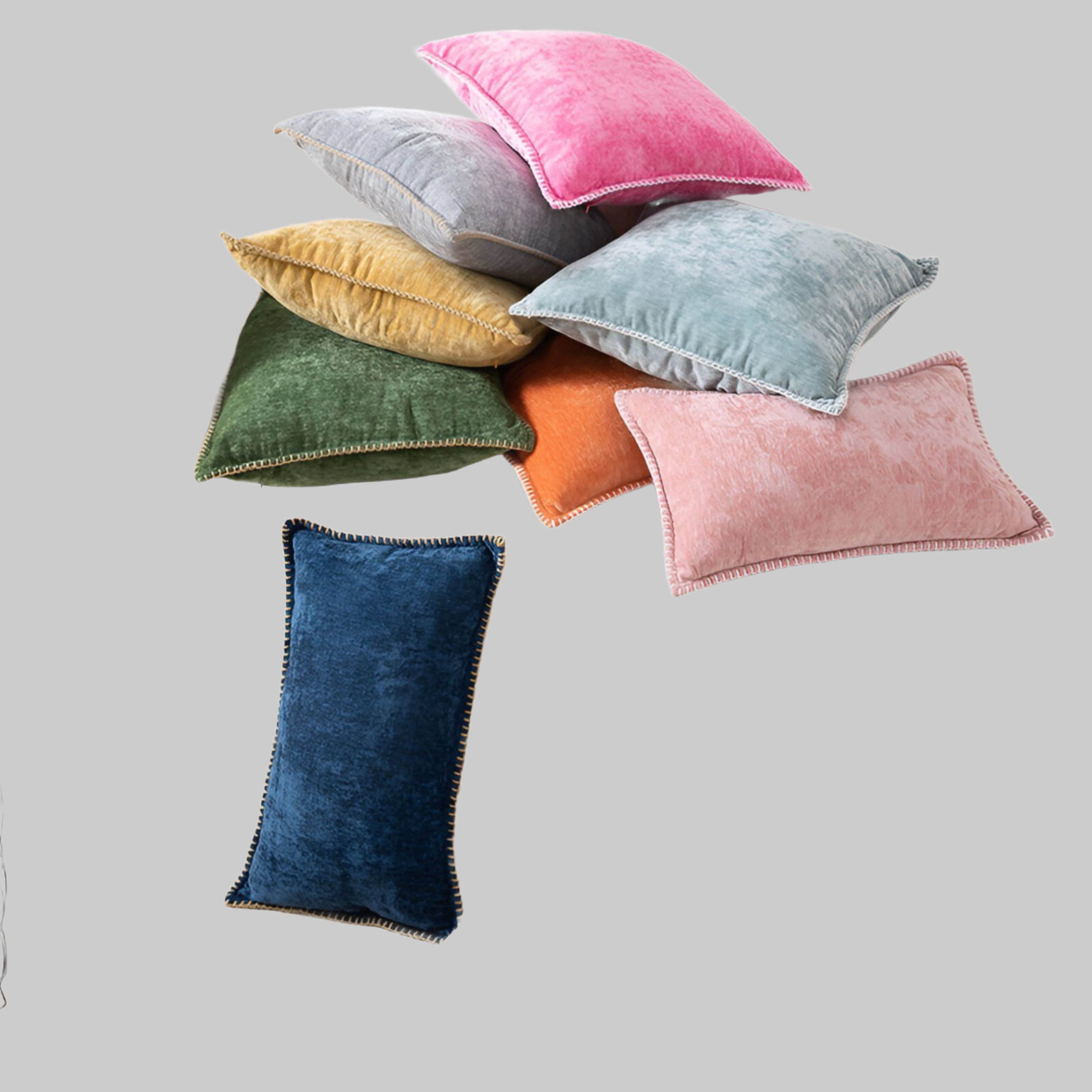 Interior by Hakito Dekokissen 2er Set mit Füllung – Landhaus Kissen für Sofa & Bett | Hochwertige Polyester-Füllung | Sofort einsatzbereit grau Interior by Hakito Dekoration