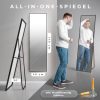 Dekoration JOULISE JOULISE Premium Ganzkörperspiegel – Standspiegel & Wandspiegel mit Rahmen (193x66cm) in Gold/Schwarz | High-Definition Spiegelglas Schwarz
