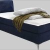 Jockenhu00F6fer Gruppe Jockenhöfer Gruppe Boxspringbett Elfie mit Topper & Zierkissen | Modernes Design | Verschiedene Farben | 98x209 cm | Hochwertige Verarbeitung dunkelblau Betten