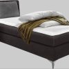 Jockenhöfer Gruppe Boxspringbett Elfie mit Topper & Zierkissen | Modernes Design | Verschiedene Farben | 98x209 cm | Hochwertige Verarbeitung dunkelgrau Betten Jockenhu00F6fer Gruppe