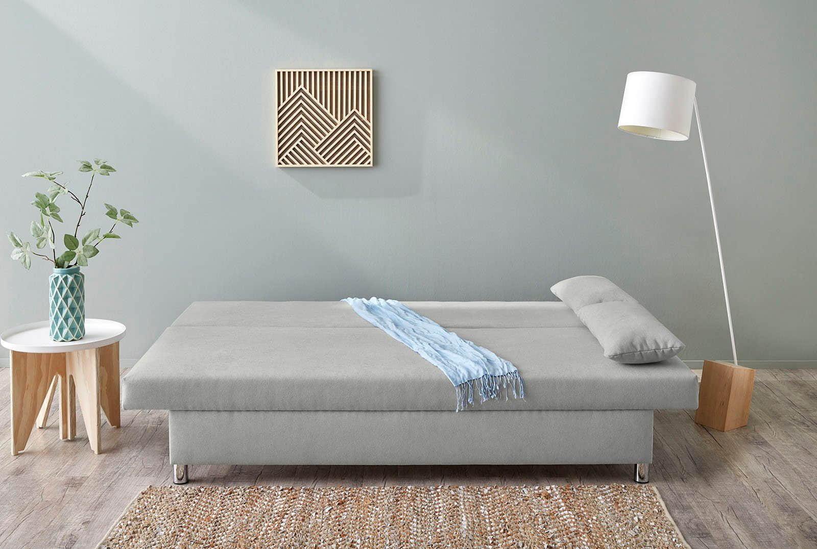 Jockenhu00F6fer Gruppe Sofas Jockenhöfer Gruppe Convertible Sofa Bed with Storage | Gray Modern Sleeper Sofa | 120x191cm Sleeping Surface hellgrau