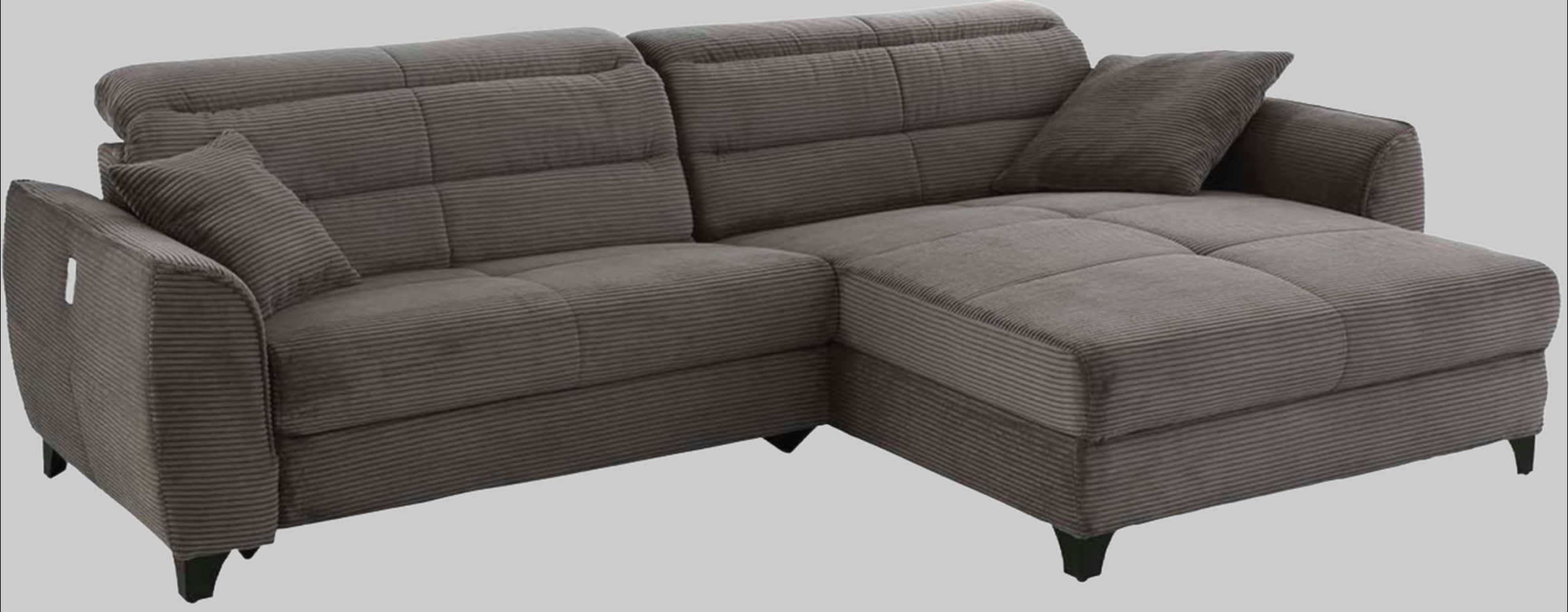 Jockenhöfer Gruppe Ecksofa Double One L-Form – Elektromotorische Relaxfunktion, USB-Ladestation & Lederoptik | 120cm Sitzbreite grau Jockenhu00F6fer Gruppe Sofas