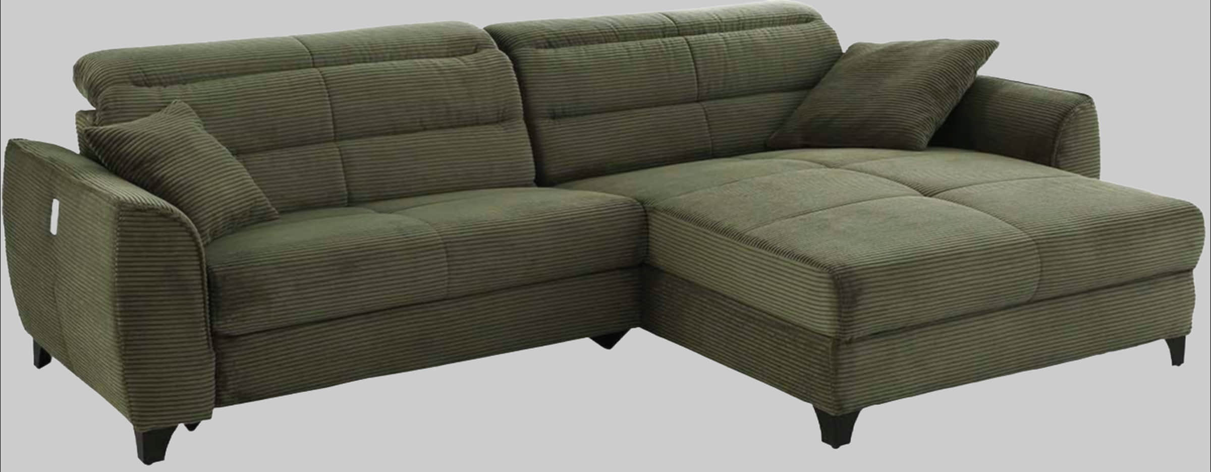 Jockenhöfer Gruppe Ecksofa Double One L-Form – Elektromotorische Relaxfunktion, USB-Ladestation & Lederoptik | 120cm Sitzbreite grün Sofas Jockenhu00F6fer Gruppe