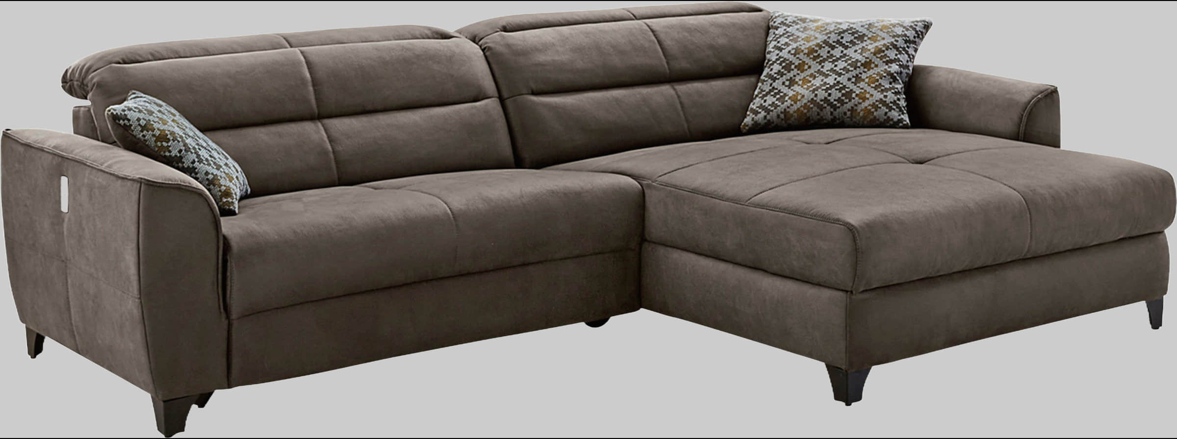 Jockenhöfer Gruppe Ecksofa Double One L-Form – Elektromotorische Relaxfunktion, USB-Ladestation & Lederoptik | 120cm Sitzbreite dunkelbraun Jockenhu00F6fer Gruppe Sofas