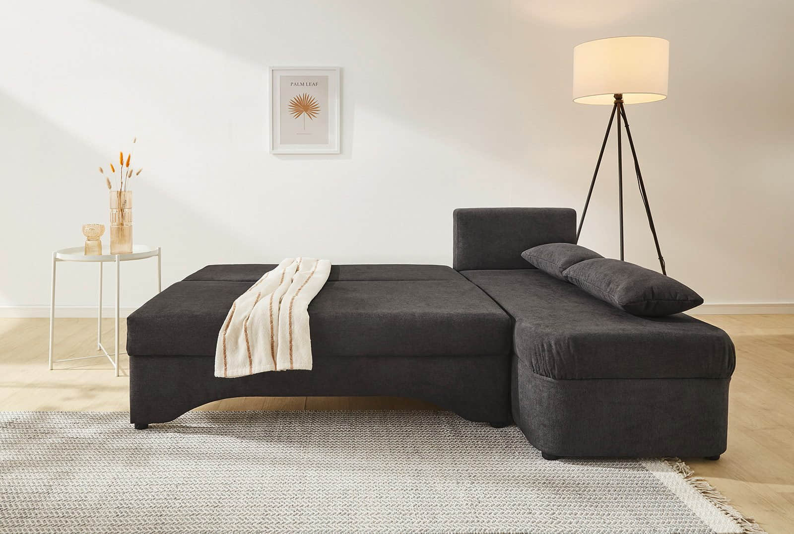 Jockenhöfer Gruppe Premium Ecksofa L-Form mit Gästebettfunktion & Stauraum - Hochwertige Polsterung, 3 Rückenkissen & praktischer Bettkasten dunkelgrau Jockenhu00F6fer Gruppe Sofas