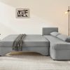 Jockenhöfer Gruppe Premium Ecksofa L-Form mit Gästebettfunktion & Stauraum - Hochwertige Polsterung, 3 Rückenkissen & praktischer Bettkasten hellgrau Sofas Jockenhu00F6fer Gruppe