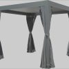 KONIFERA 'Palma' Premium Garden Pavilion with Slatted Roof - 300x300 cm or 400x300 cm - Includes 8 Side Panels & Mosquito Nets grau KONIFERA Gartenmöbel