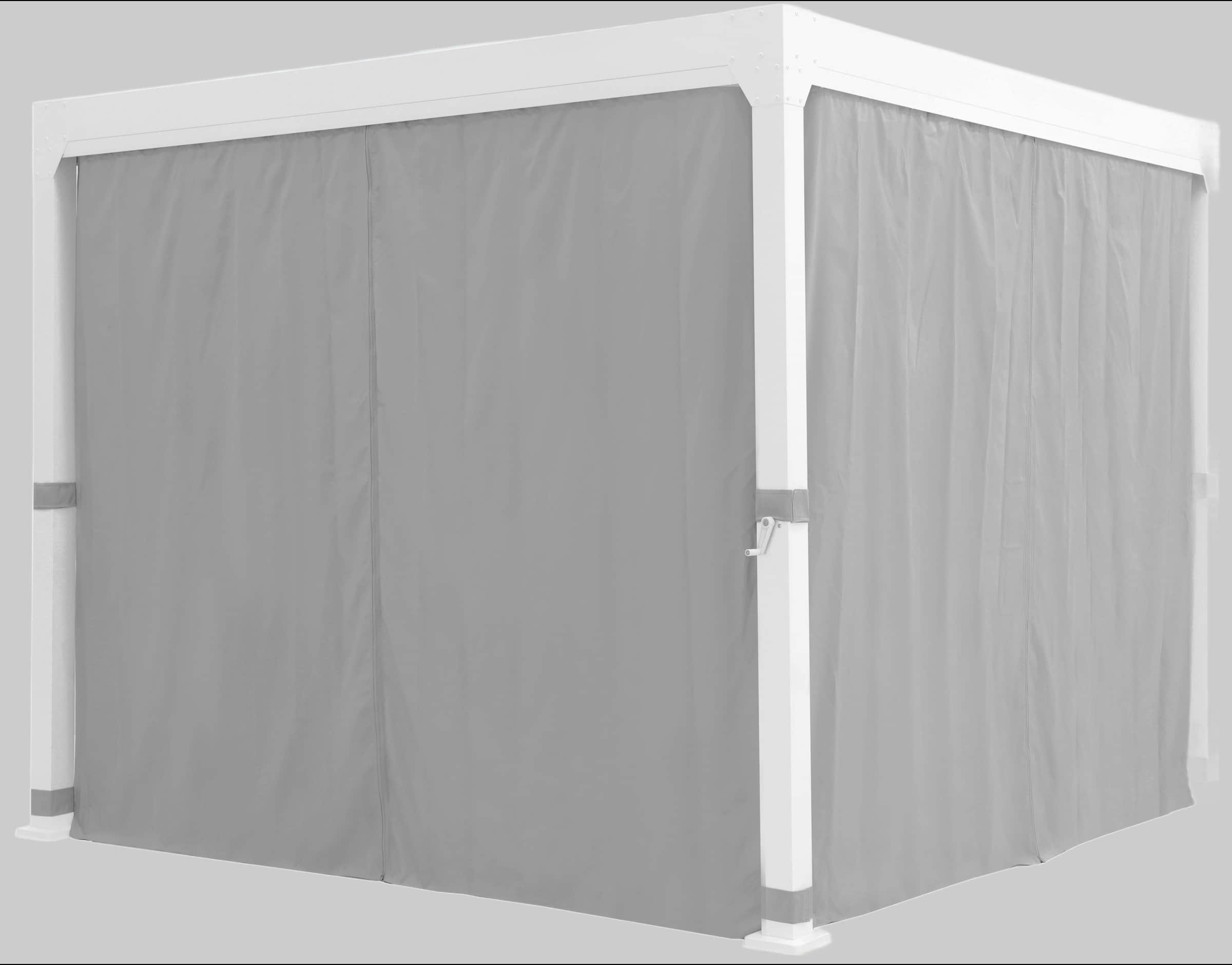 Gartenmöbel KONIFERA KONIFERA 'Palma' Premium Garden Pavilion with Slatted Roof - 300x300 cm or 400x300 cm - Includes 8 Side Panels & Mosquito Nets weiß